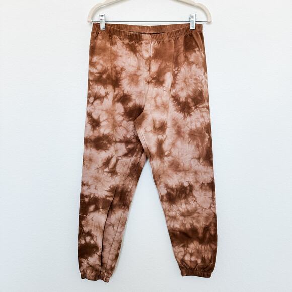 LACAUSA Slater Tie Dye Sweatshirt Jogger Sweatpant Set Brown Size Medium Large - Picture 2 of 7